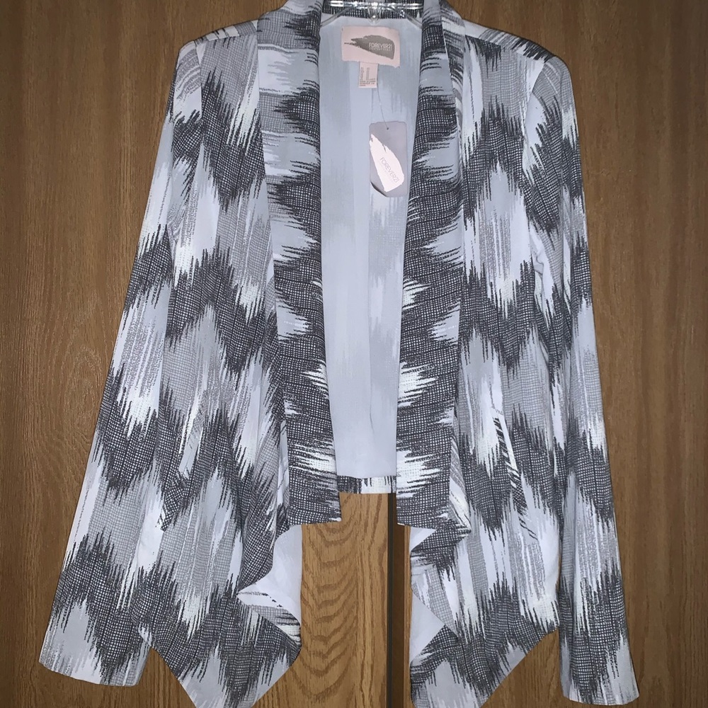 Gray and white blazer